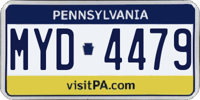 PA license plate MYD4479