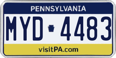 PA license plate MYD4483