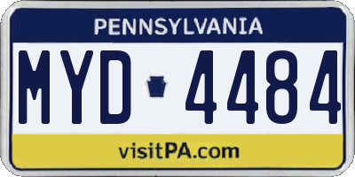 PA license plate MYD4484