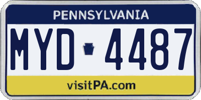 PA license plate MYD4487