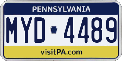 PA license plate MYD4489