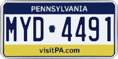 PA license plate MYD4491