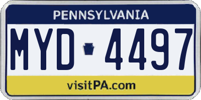 PA license plate MYD4497