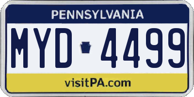 PA license plate MYD4499