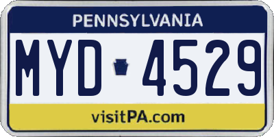 PA license plate MYD4529