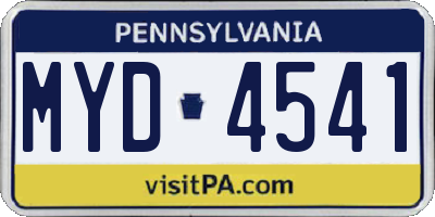 PA license plate MYD4541
