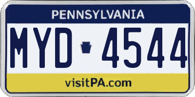 PA license plate MYD4544