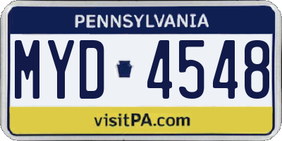 PA license plate MYD4548