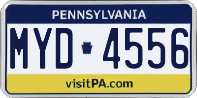 PA license plate MYD4556