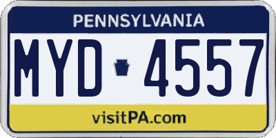 PA license plate MYD4557