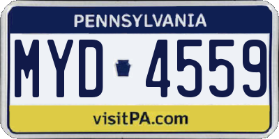 PA license plate MYD4559