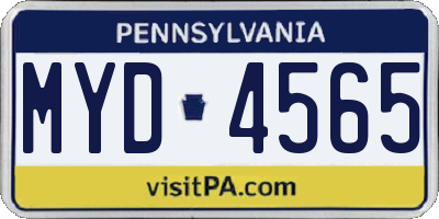 PA license plate MYD4565