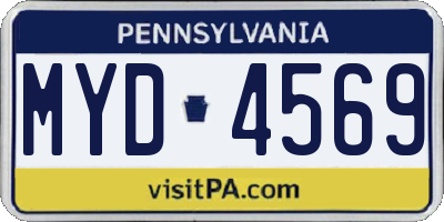 PA license plate MYD4569