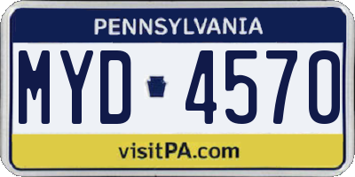 PA license plate MYD4570