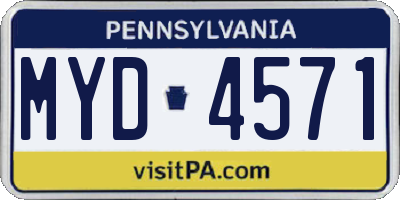 PA license plate MYD4571