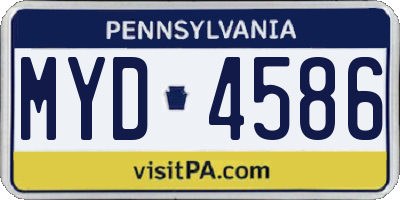 PA license plate MYD4586