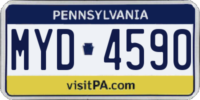 PA license plate MYD4590
