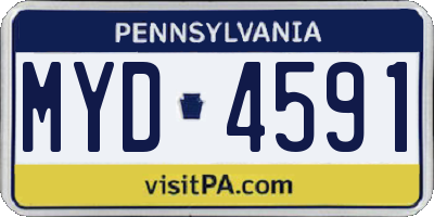 PA license plate MYD4591