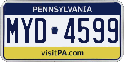 PA license plate MYD4599