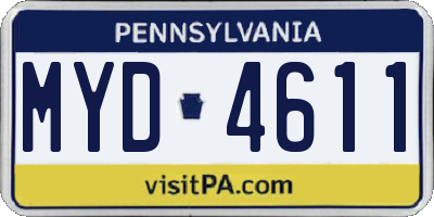 PA license plate MYD4611