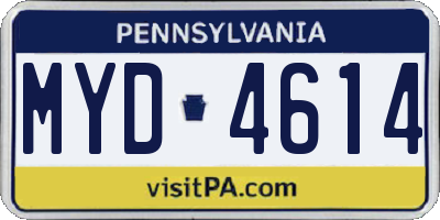 PA license plate MYD4614