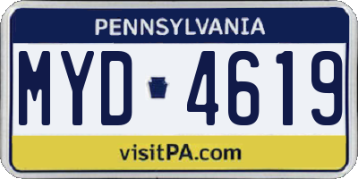 PA license plate MYD4619