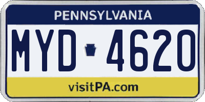 PA license plate MYD4620