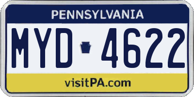 PA license plate MYD4622