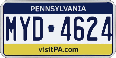 PA license plate MYD4624