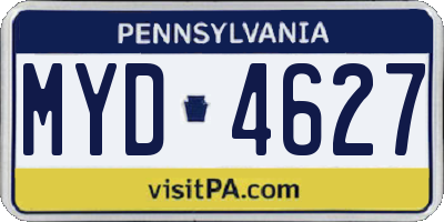 PA license plate MYD4627