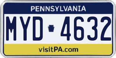 PA license plate MYD4632