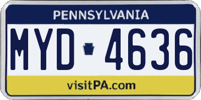PA license plate MYD4636