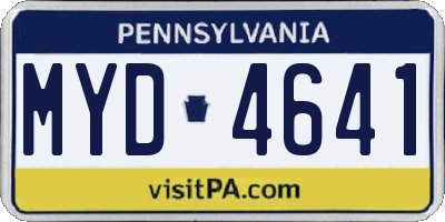 PA license plate MYD4641