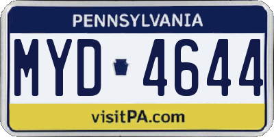 PA license plate MYD4644
