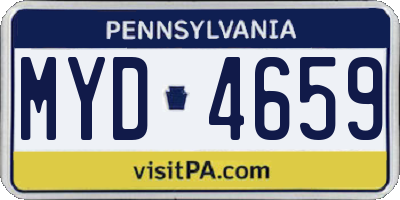 PA license plate MYD4659
