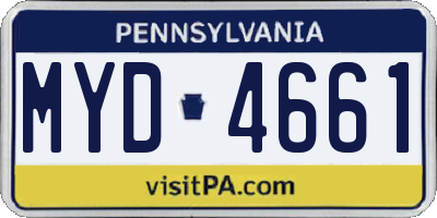 PA license plate MYD4661