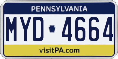 PA license plate MYD4664