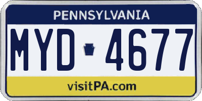 PA license plate MYD4677