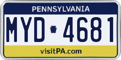 PA license plate MYD4681