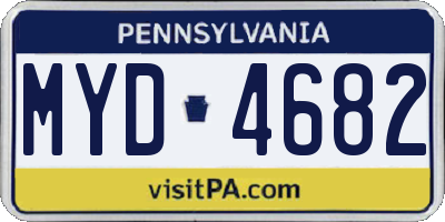 PA license plate MYD4682