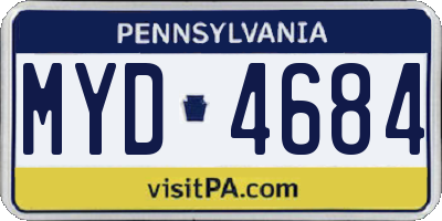 PA license plate MYD4684