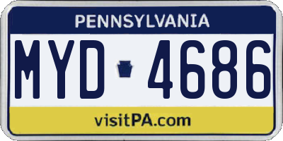 PA license plate MYD4686