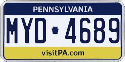 PA license plate MYD4689