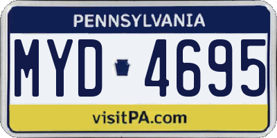 PA license plate MYD4695