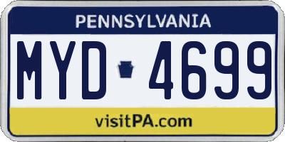 PA license plate MYD4699