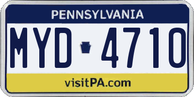 PA license plate MYD4710