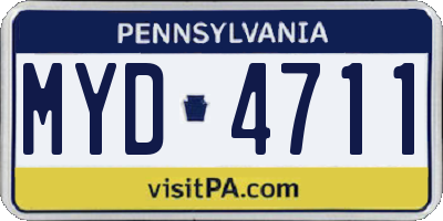 PA license plate MYD4711