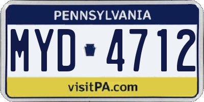 PA license plate MYD4712