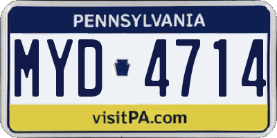 PA license plate MYD4714