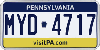 PA license plate MYD4717